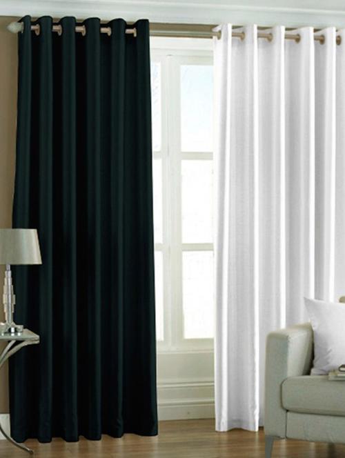 handloom hub solid design window curtains(set of 2) - 10686586 - Very Small Image - 1