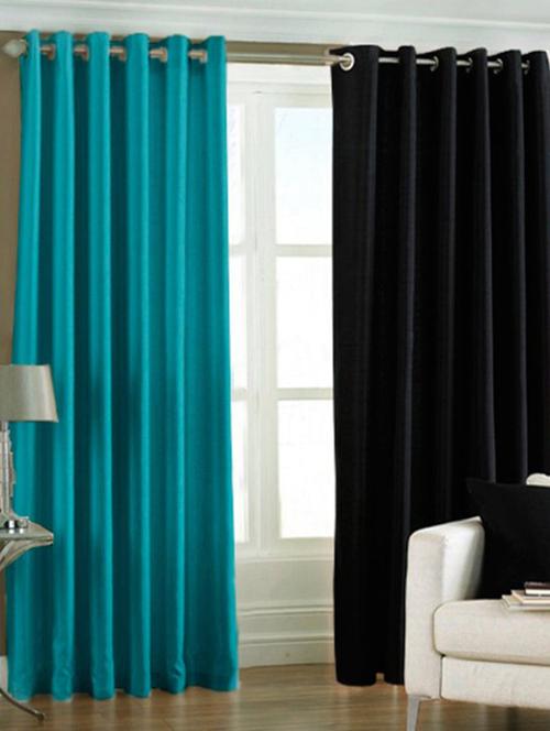 handloom hub solid design long door curtains(set of 2) - 10686597 - Very Small Image - 1