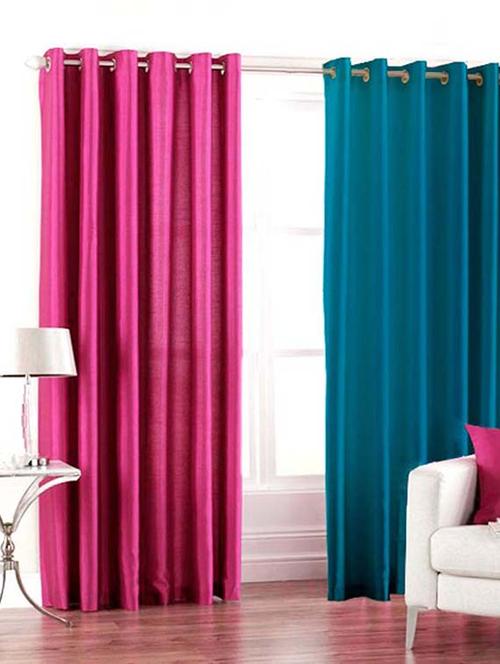 handloom hub solid design window curtains(set of 2) - 10686613 - Very Small Image - 1