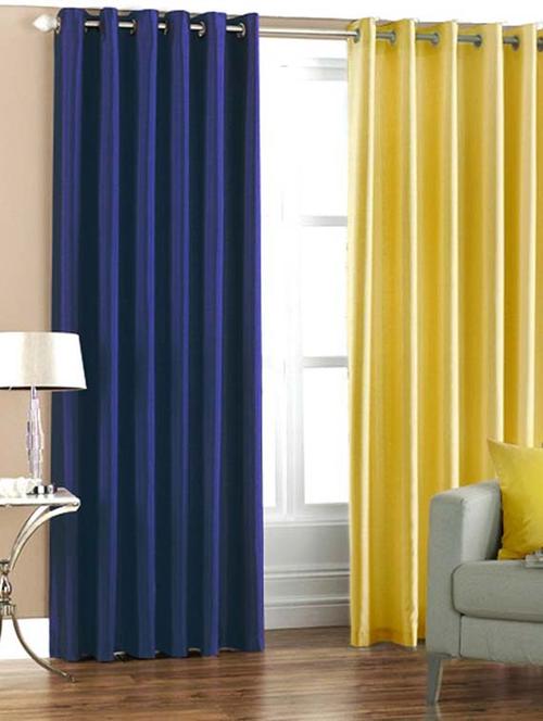 handloom hub solid design long door curtains(set of 2) - 10686639 - Very Small Image - 1