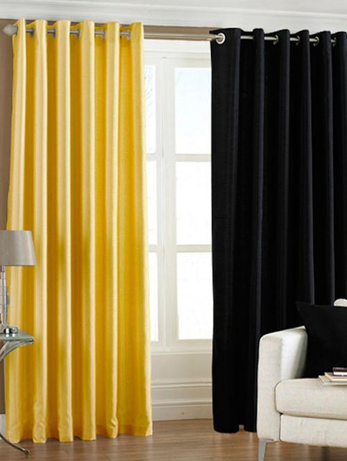 handloom hub solid design window curtains(set of 2) - 10686658 - Very Small Image - 1