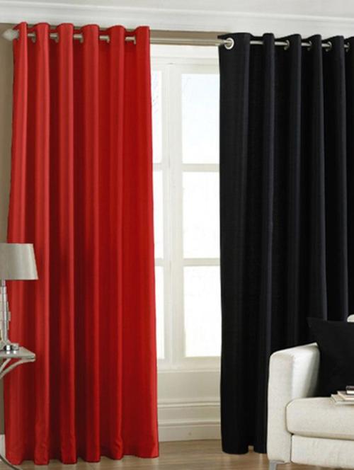 handloom hub solid design long door curtains(set of 2) - 10686663 - Very Small Image - 1