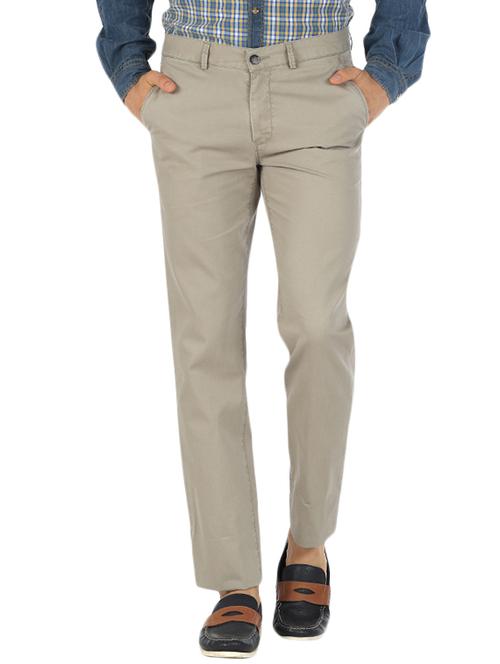 light grey cotton casual trousers - 10689038 - Very Small Image - 1