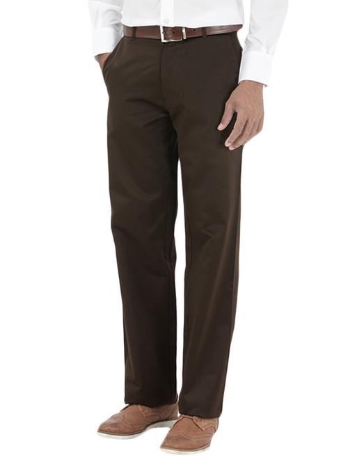 brown polyester casual trousers - 10689071 - Very Small Image - 1