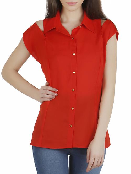 orange moss crepe shirt - 10693967 - Very Small Image - 1