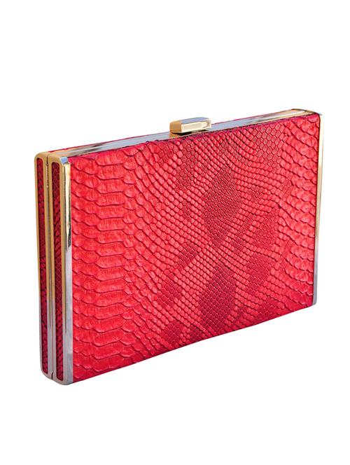 red leatherette clutch - 10696417 - Very Small Image - 1