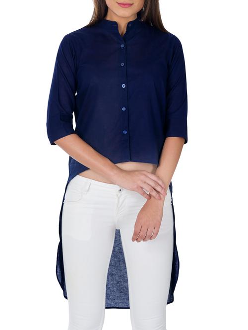 navy blue cotton shirt - 10698864 - Very Small Image - 1