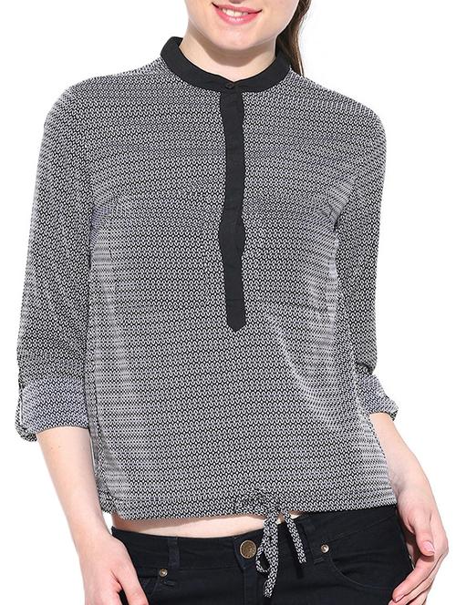 black polyester shirt - 10700355 - Very Small Image - 1