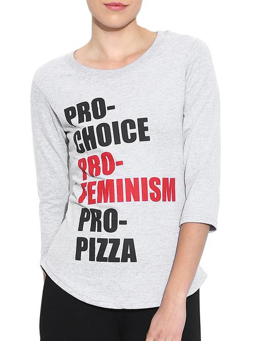 grey cotton tshirt - 10700385 - Very Small Image - 1