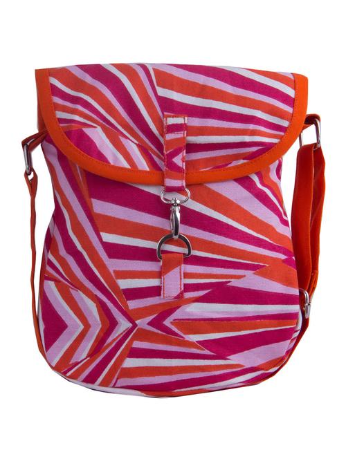 multi colored canvas printed sling bag - 10701178 - Very Small Image - 1