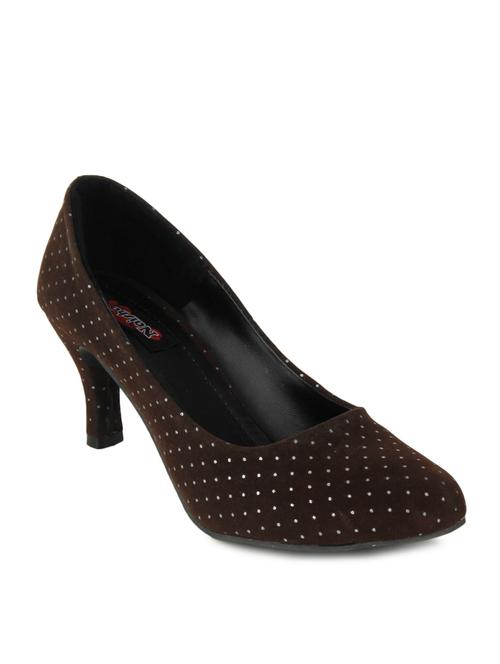brown leatherette pump - 10704737 - Very Small Image - 1