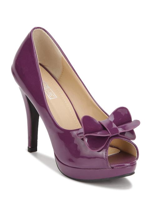 purple leatherette slip on sandals - 10706153 - Very Small Image - 1