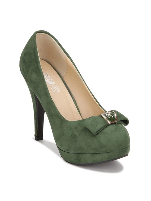 green leatherette pumps - 10706162 - Very Small Image - 1