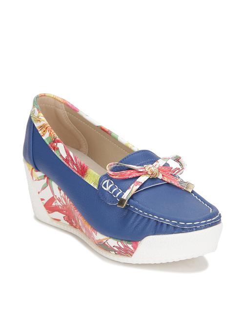 royal blue leatherette slip on loafers & mocassins - 10706173 - Very Small Image - 1