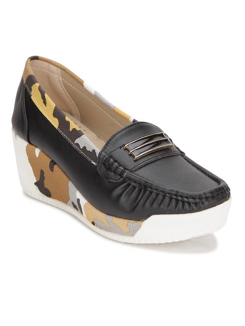 black leatherette slip on loafers & mocassins - 10706175 - Very Small Image - 1