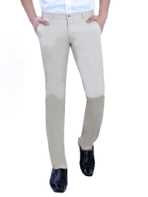 white cotton chinos - 10707649 - Very Small Image - 1