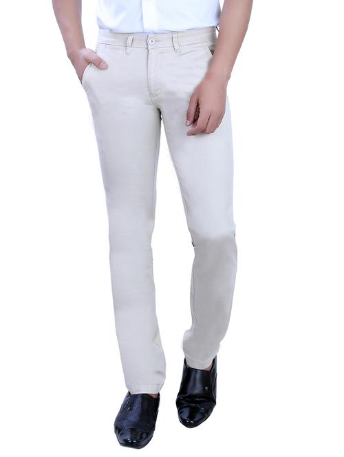 white cotton chinos - 10707659 - Very Small Image - 1