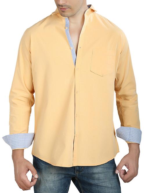 orange cotton casual shirt - 10708101 - Very Small Image - 1