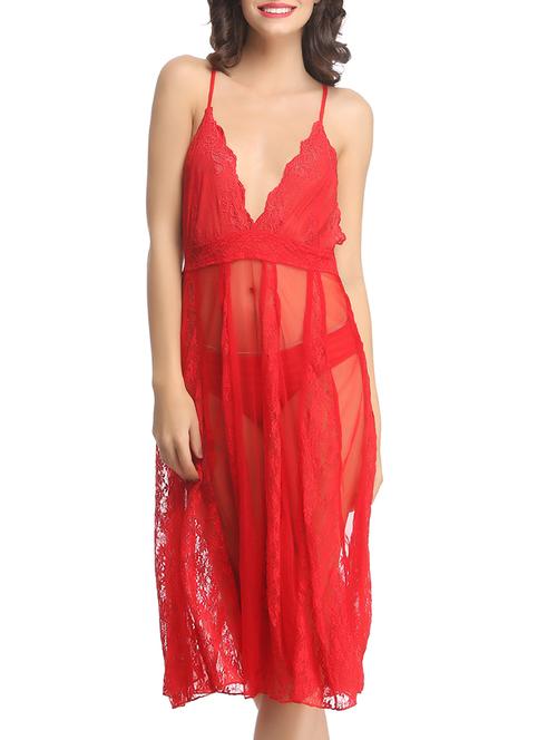red lace babydoll - 10708459 - Very Small Image - 1