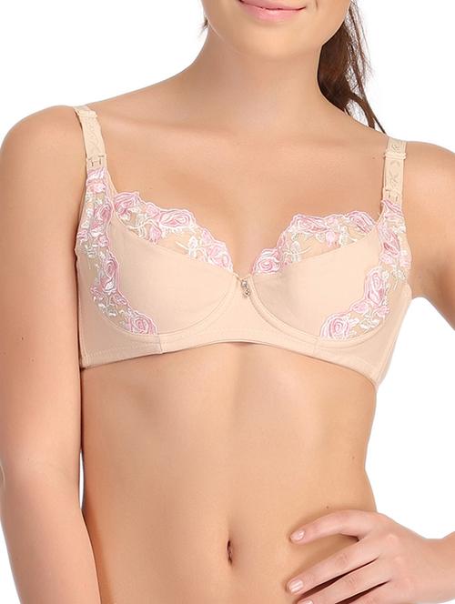 beige cotton bra - 10708565 - Very Small Image - 1