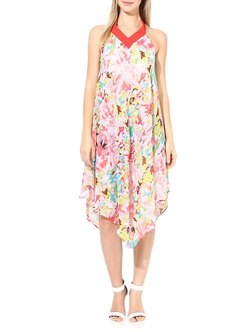 pink polyester asymmetric dress - 10708860 - Very Small Image - 1