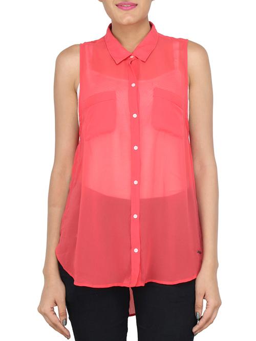 orange chiffon shirt - 10708922 - Very Small Image - 1