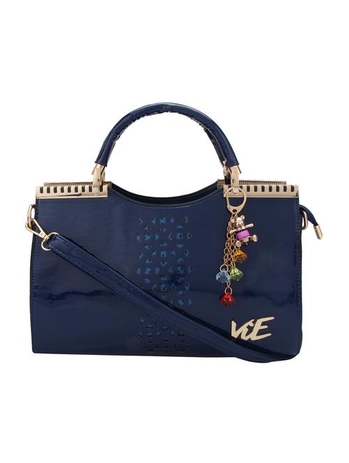 shiny blue leatherette handbag - 10709119 - Very Small Image - 1