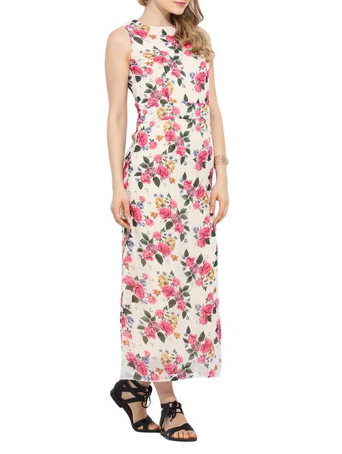 cream polyester dress - 10709861 - Very Small Image - 1