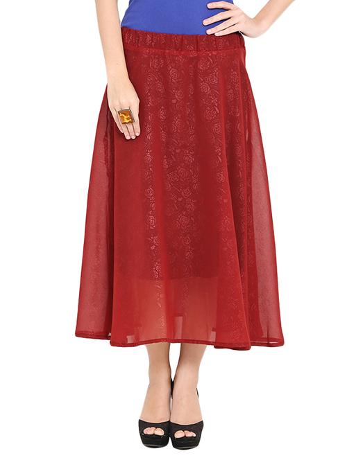 maroon polyester skirts - 10709943 - Very Small Image - 1