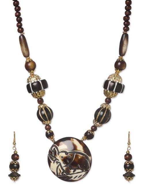 brown acrylic necklace - 10711520 - Very Small Image - 1
