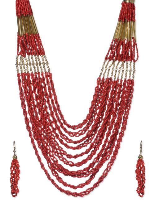 red acrylic necklace - 10711522 - Very Small Image - 1