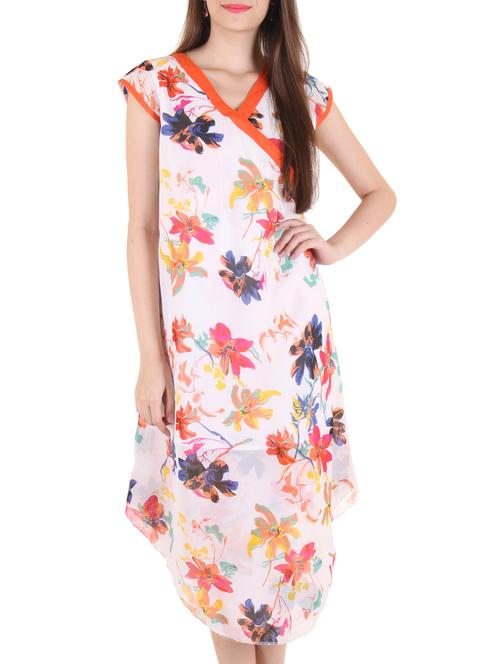 white georgette kurta - 10713492 - Very Small Image - 1