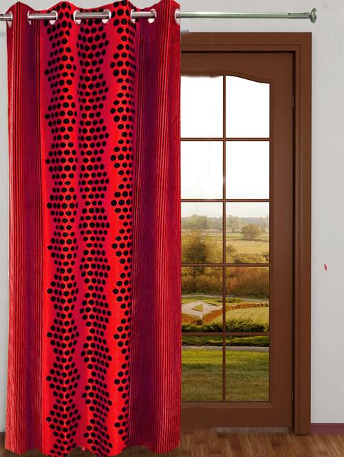 homefab india dots red curtain(hf451) - 10714030 - Very Small Image - 1
