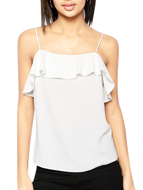 white poly crepe top - 10717629 - Very Small Image - 1
