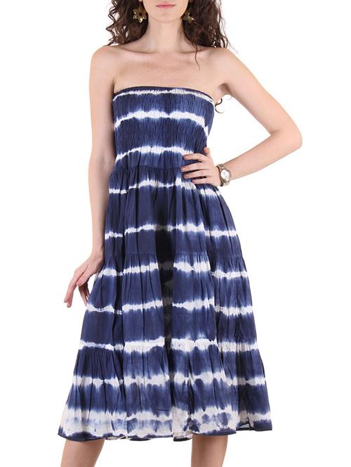 navy cotton dress - 10720023 - Very Small Image - 1