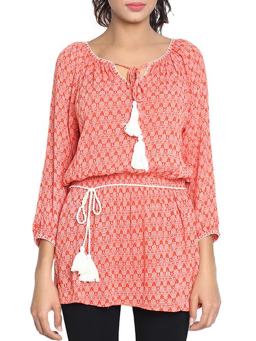 red viscose top - 10722007 - Very Small Image - 1