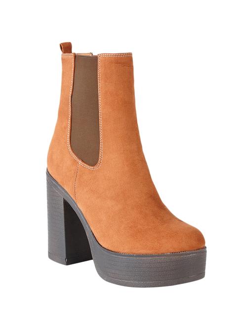 tan leatherette boots - 10722571 - Very Small Image - 1