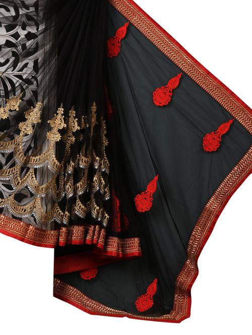zari embroidered net saree - 1072632 - Very Small Image - 1