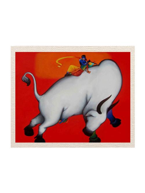 mesleep devotional canvas painting without frame + agarbatti stand (18x22) - 10729217 - Very Small Image - 1