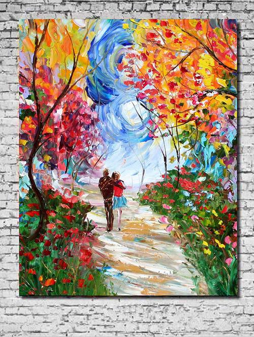 canvas painting without frame - couple in storm - 10729787 - Very Small Image - 1