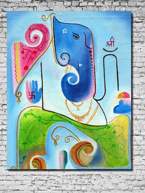 canvas painting without frame - abstract ganpati - 10729789 - Very Small Image - 1