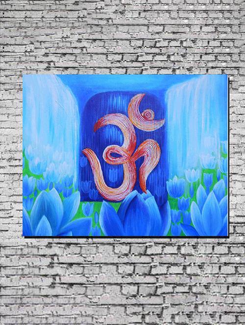 canvas painting without frame - om blue - 10729797 - Very Small Image - 1