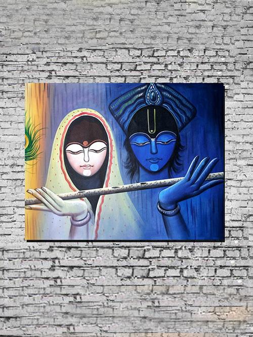 canvas painting without frame - white blue rk - 10729801 - Very Small Image - 1