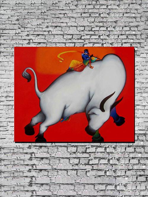 canvas painting without frame - red bull - 10729804 - Very Small Image - 1