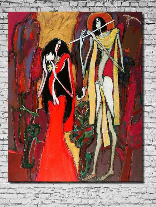 canvas painting without frame -red rk - 10729812 - Very Small Image - 1