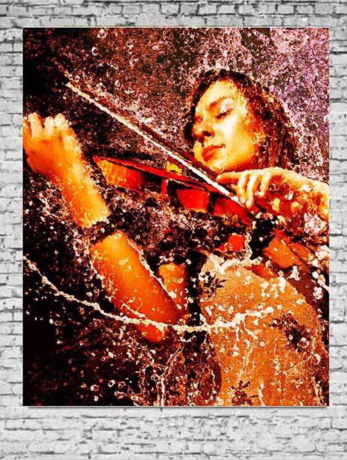 canvas painting without frame - violin girl - 10729837 - Very Small Image - 1