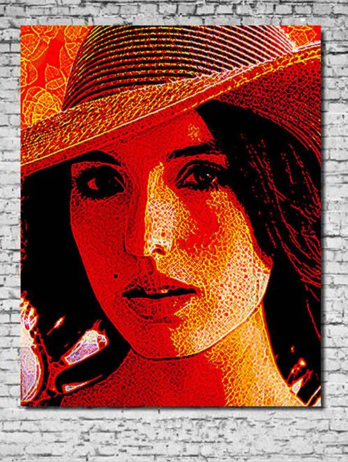 canvas painting without frame - lady hat - 10729842 - Very Small Image - 1