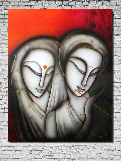 canvas painting without frame - radha krishan - 10729847 - Very Small Image - 1