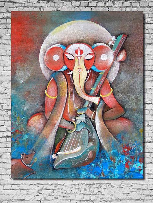 canvas painting without frame - ganpati - 10729858 - Very Small Image - 1