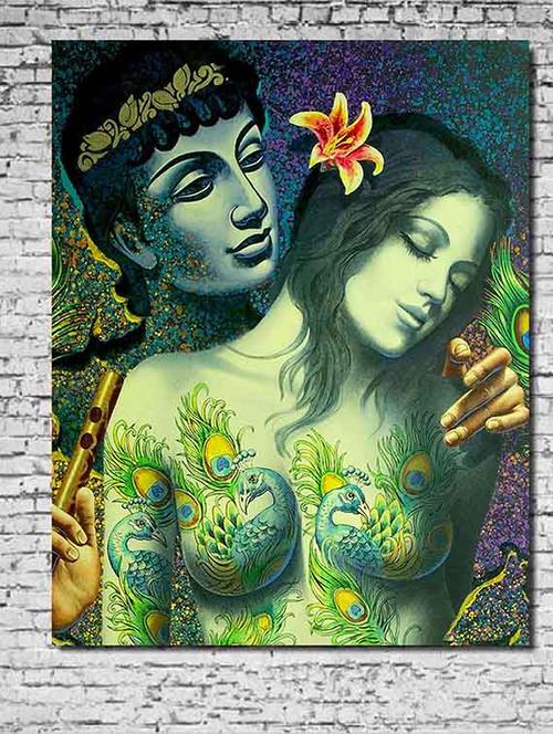 canvas painting without frame - painted girl front. - 10729863 - Very Small Image - 1